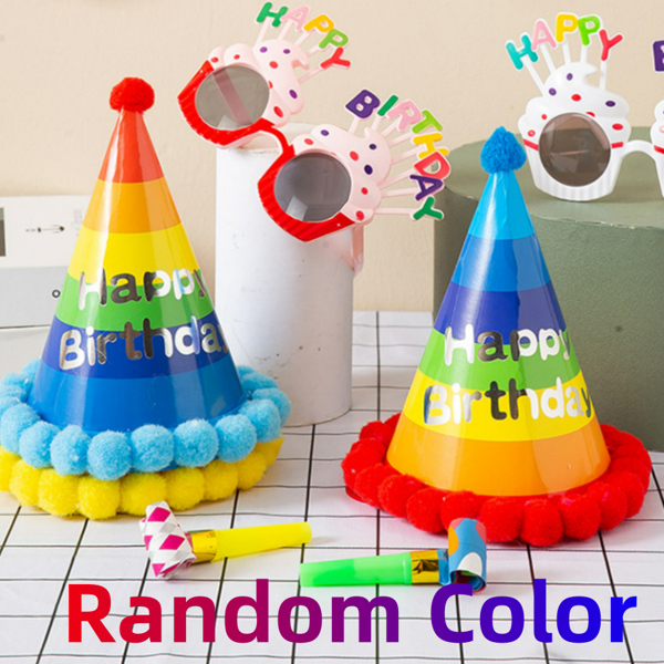 3 piezas Gafas de cumpleaños divertidas + 3 piezas Sombreros de cumpleaños de colores + 6 piezas Velas para soplar, Gafas de cumpleaños interesantes para tomar fotos - Decoración de letras multicolor, Pastel lindo - Gafas de moda de dibujos animados para decoración de celebraciones, regalos para fiestas y vacaciones, adecuadas para cumpleaños, accesorios de fotos, eventos de celebración