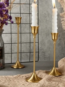 Bộ 30/12/6/3 chiếc chân nến hình nón bằng sắt, chân nến trang trí - Thích hợp cho đám cưới, tiệc chiêu đãi, các buổi liên hoan, trang trí lò sưởi, chân nến trụ cho đám cưới, trang trí nhà cửa, tiệc lễ hội, các dịp kỷ niệm. - Đồng - Xem 5