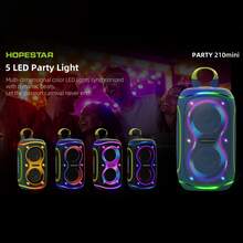 HOPESTAR Bocina para fiestas de 30 W - Altavoz portátil inalámbrico con sonido Hi-Fi potente, luces RGB, resistencia al agua IPX5, batería recargable de 4000 mAh - Altavoz compacto para viajes en casa y al aire libre - Negro - Ver 7