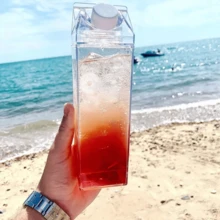 Transparent Portable Milk Box Shaped Juice Water Bottle Pack Style 1000ml - Transparent YT2603 - View 9