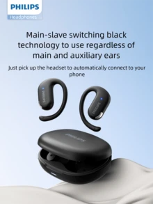 PHILIPS TAT2739 全新开放式耳机 | 白色 | 12 小时播放时间 & 35 小时总续航 | AI 降噪麦克风 | IPX5 防水 | 跑步佩戴舒适