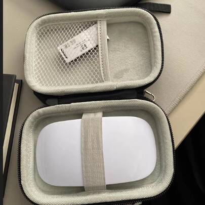 Hard EVA Material Gaming Mouse Storage Case, Shock-Resistant Design, Compatible With Apple Magic Mouse 1/2/3 (Black + Gray)