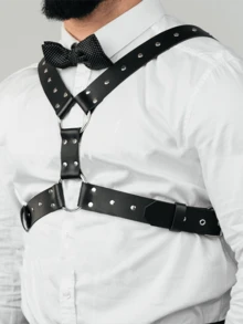 Herren Leder Brustgeschirr, Herren Geschirr Leder, Leder Hosenträger für Herren, Halloween Kostüme, Sexy und Kostümzubehör für Herren