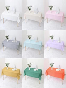 1 pieza Mantel de mesa impermeable, resistente al aceite y al calor, grueso de PE, antiman chas, fácil de limpiar, apto para uso en interiores y picnics al aire libre - Multicolor - Ver 2