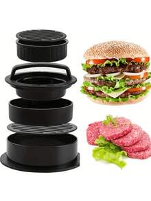 1 PIEZA Prensa de hamburguesa antiadherente de primera calidad y papel de separación de hamburguesas - Creador de hamburguesas sin esfuerzo para hamburguesas de carne, queso y vegetarianas perfectas - Ideal para parrilla, plancha, barbacoa y cocina a la parrilla