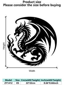 Ferocious Black Metal Dragon Wall Decor - Detailed Mythical Creature Sculpture, Suitable For Indoor/Outdoor Decoration, Fantasy-Style Garden Or Home Decor, Durable And Easy To Clean, Outdoor Wall Decoration | Mystical Decoration | Metal Finish, Dragon Decor