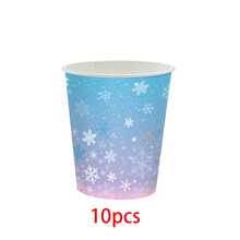 10 món đồ dùng tiệc sinh nhật Frozen, đĩa giấy hình bông tuyết dùng một lần, cốc, khăn ăn cho Giáng sinh, đồ trang trí tiệc sinh nhật Winter Wonderland, đồ dùng tiệc Giáng sinh - Nhiều màu - Xem 9