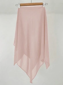 1pc Solid Color Women's Versatile Rectangular Instant Hijab Headscarf, Breathable Comfortable Lightweight High Density Chiffon Knitted Fabric, 175*70cm Chiffon Rectangular Scarf, Undershirt Headscarf, Shawl, Hijab, Suitable For Everyday Wear