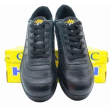Tenis Blanco Negro Escolar Juvenil Futbol Partes de Piel, Cocido - Negro - Ver 2