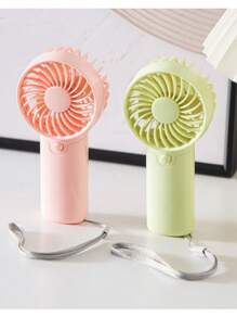 3 pièces/2 pièces/1 pièce Ventilateur mini portable à une vitesse de ventilation avec cordon, pour l'été et l'extérieur, les sports, les voyages, la cuisine, la chambre, l'école, le bureau. Cadeau de fête (piles non incluses)