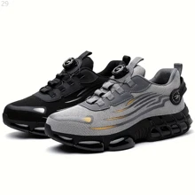 Local Warehouse- Men's Breathable Safety Work Shoes - Durable Industrial & Casual Sneakers With Reflective Stripes, Steel Toe Protection, Cushioned Comfort & Slip-Resistant Sole For Outdoor, Training, Daily Wear, Shoes Sneakers, Reinforced Stitching, Outdoor Footwear, Sporty Design,, Protective Footwear, Active Professionals