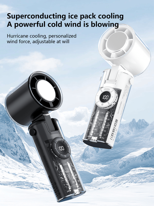 1 pezzo Ventilatore palmare ad alta velocità da 100 velocità, dotato di porta di ricarica universale TYPE-C e batteria ad alta capacità da 4000 mAh. Adatto per uso esterno e per studenti. È disponibile in tre colori ed è utilizzabile come regalo