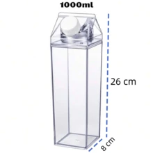 Transparent Portable Milk Box Shaped Juice Water Bottle Pack Style 1000ml - Transparent YT2603 - View 2