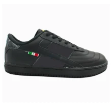 Tenis Blanco Negro Escolar Juvenil Futbol Partes de Piel, Cocido - Negro - Ver 3