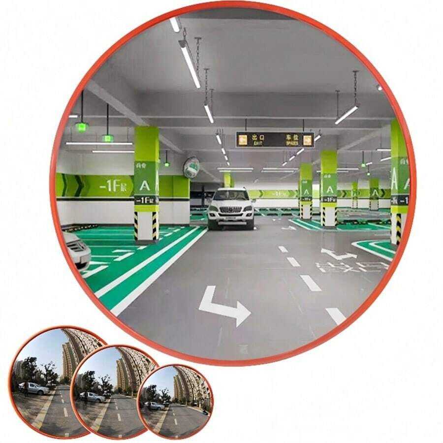 Traffic Mirror 30/45/60cm 3 Sizes To Choose From Convex Mirrors For Blind Spot Unbreakable 130° Wide Angle Convex Mirror - Traffic Safety Blind Spot Mirror For Garage, Parking Lot, Warehouse