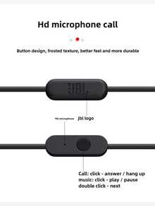 Auriculares con cable alámbricos C100SI con sintonizador calibrado, de alta calidad para karaoke con reducción de ruido, universales para teléfonos móviles y computadoras - Negro - Ver 6