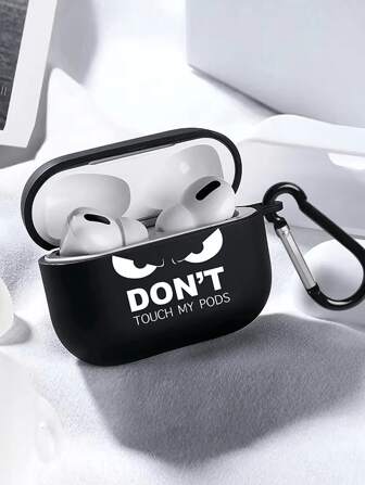 Slogan 1pc Funny Cartoon Earphone Case Compatible With IPhone AirPod 1/2, Wireless Earphones Protective Cover For AirPod 4/3/Pro/Pro2, Boyfriend/Girlfriend Gift