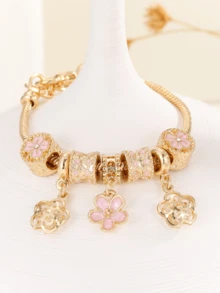 1 Piece Women DIY Bead Pink Bow Love Lollipop Flower Pendant Fashion Accessory - Multicolor - View 5