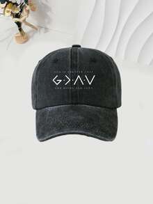 1pc English Text Printed Baseball Cap, Washable Adjustable Hat, Fashionable Breathable Versatile Outdoor Sun Visor, Great Gift For Holiday