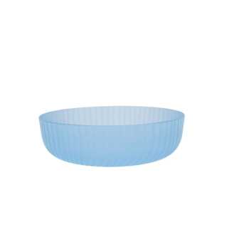 Blue Round Plastic Swirl Pattern Dinner Bowl, 42-Ounce