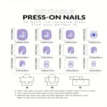 24 Pieces Of Short Coffin Shaped Pressed Fake Nail Patches, Cute Puppy Color Matching Cute Style Children's Nail Patches, Fingertips, Matched With 1 Piece Of Jelly Glue And 1 Piece Of Rubbing Strip, Suitable For Children's Parties, Dances, Daily Casual Wear, Detachable And Reusable Wear