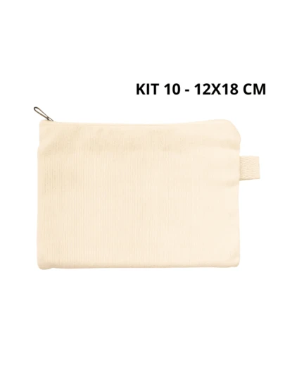 Kit 10 Necessaire 100% Algodão Cru Necessaire Para Bordar Lisa 12x18
