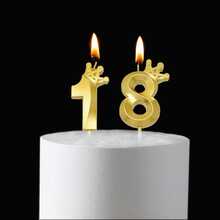1PC Multi-Color Gold Crown Digital Candles, Age Birthday Candles, Crown Colored Candles, Birthday Party Cake Decorations, Wedding And Birthday Supplies, Home And Party Decorations - Gold - View 5