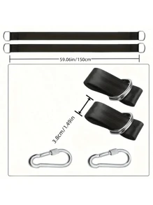 Strapazierfähiges Camping-Hängemattenbefestigungsset mit 2 Karabinerhaken, Baumschaukel-Gurtset, geeignet für alle Arten von Outdoor-Hängematten und Spielplatz-Zubehör