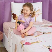 3-Piece Children's Sheet Set, Fun, Colorful Prints, Elastic - Bailarina de ballet - Ver 1