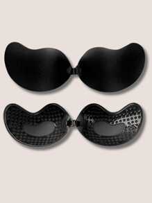 2pcs Adhesive Invisible Chest Stickers Gel Off-Shoulder Design Bra Sexy Push-Up Seamless Look Strapless Dress Wedding Party