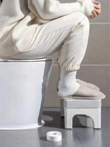 1pc Ergonomic Squatting Toilet Stool, Non-Slip Bathroom Footrest, Compact Design Saves Space, Home Health Product, Bathroom Accessory For Squatting Assistance