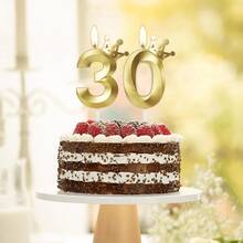 1PC Multi-Color Gold Crown Digital Candles, Age Birthday Candles, Crown Colored Candles, Birthday Party Cake Decorations, Wedding And Birthday Supplies, Home And Party Decorations - Gold - View 6