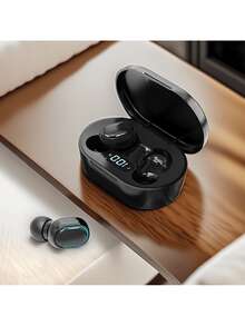True Wireless Headphones - In-Ear Binaural, High Quality Sound, HD Talk - Great For Music And Running - Suitable For Everyone - Perfect Gift For Music Lovers And Fitness Enthusiasts Wireless Earbuds, High Quality Sound, Noise Cancellation, Long Battery Life, Wireless Compatible, Portable For Music And Outdoor Activity, Multiple Colors Available TWS Wireless Earbuds, High Fidelity Stereo Headphones, Sports Headphones, Touch In-Ear Headphones With Charging Case And Microphone - 黑色 - 查看 1