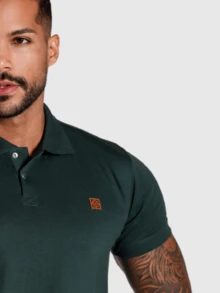 Kit Of 4 Men's Cotton T-Shirts, Men's Casual Polo Shirt, Formal Uniform, Modern Quality - 綠/藍/白/酒紅 - 查看 3