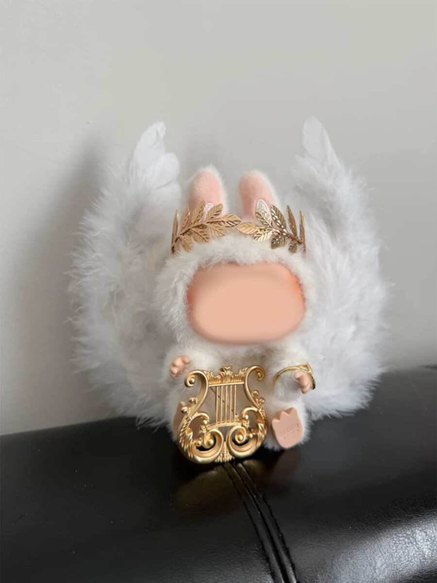 [仅翅膀] 娃娃衣服翅膀适用于拉芙芙，10-17 厘米拉布巴娃娃配饰，背部装饰，迷你天使羽毛翅膀道具，万圣节娃娃角色扮演配饰，适用于拉布布，让您的娃娃成为天使或鸟，送给您的好礼物 - 彩色 - 查看 1