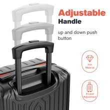 3 Piece Luggage Set,20-Inch, 24-Inch, 28-Inch Luggage, Carry On Luggage Set, Travel Luggage Set With TSA Lock And Spinner Wheels– Travel Luggage For Holidays, Business Trips,Family Vacations And Perfect Gift For Friends - 黑橘色 - 查看 4