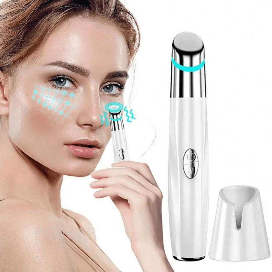Electric Facial Eye Massager, Hot Compress Beauty Instrument, Vibration Eye Beauty Instrument, Soothes Eyes, Improves Dark Circles, Eye Bags, Wrinkles, Three-Speed Adjustment, Compact And Portable, Suitable For Home And Travel.