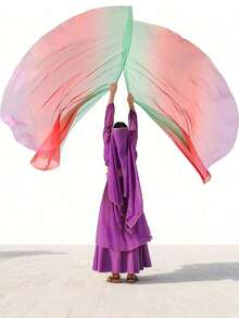 1 Pack Dance Worship Flag Praise Dance Flag With Telescopic Pole Half Circle Belly Dance Outdoor Flag