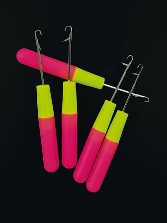 1pc/5pcs Large Plastic Handle Tongue Crochet Hook, Wig Crochet Hook, Suitable For Dreadlocks Creation