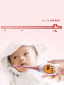 Termômetro Eletrônico Digital Para Bebês – Medição Rápida Em 8 Segundos - Rosa - Visão 3