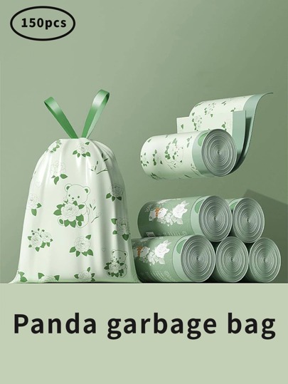 150pcs Non-Tearing Drawstring Small Garbage Bags Small Garbage Bags Bed Bug Scent Bathroom Kitchen Toilet Home Office And Bedroom Camellia Non-Tearing Garbage Bags Extra Thick Large Roll Thickened Point Broken Kitchen Household Deodorant Plastic Bags