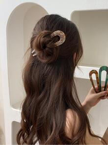 5pcs/3pcs/1pc U-Shaped Hair Clip, Elegant Chinese Style Bun Maker, Hair Accessory - Multicolor - View 4