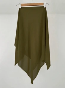 1pc Solid Color Women's Versatile Rectangular Instant Hijab Headscarf, Breathable Comfortable Lightweight High Density Chiffon Knitted Fabric, 175*70cm Chiffon Rectangular Scarf, Undershirt Headscarf, Shawl, Hijab, Suitable For Everyday Wear