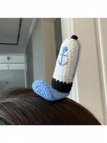 1pc Sponges Hair Clips Accessories Anime Krusty Krab Staff Hat Knitted Hairs Cosplay Cartoon Headdress Headwear Jewelry Gifts,Halloween - Multicolor - View 5