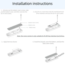 Lenovo 联想 K02 USB 3.0 外置 SSD 硬盘盒，适用于 M.2 NVMe 硬盘，兼容笔记本电脑和台式机 - 銀色 - 查看 6