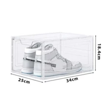 Caja de plástico para guardar zapatos de 1/6 piezas, caja para guardar zapatos en el armario, caja para guardar zapatos de plástico transparente, apilable, caja para guardar zapatos deportivos, vitrina para zapatos, caja para zapatos, transparente - 6 piezas transparentes - Ver 3