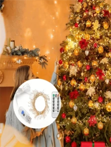 1 件 100/50 LED 爆竹灯，8 种闪烁模式，带遥控器的星星灯串，USB 电源，圣诞树装饰天花板，卧室窗户，婚礼暖白光