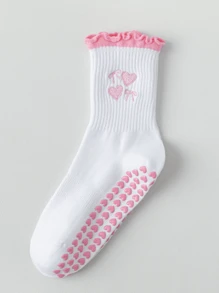 6pairs/3pairs/Pilates Yoga Socks With Grips For Women, Crew Length Ballet Barre Socks, Workout Hospital Socks, Cute Silicone Wear-Resistant Anti- Socks, Summer Breathable Cherry Style, Gym Dance Non- Socks, Athletic Crew Sticky Sock, Sports Fitness Grippy Socks, Gifts For Meditation Lovers