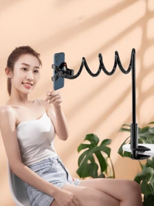 Slouchy手机支架桌面床头创意通用手机旋转螺旋支架床头床边桌面躺着看剧宿舍通用好物Nan360°旋转