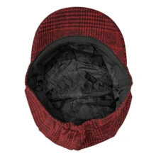 Women's French Plaid Beret With Wool Brim - Đỏ - Xem 4